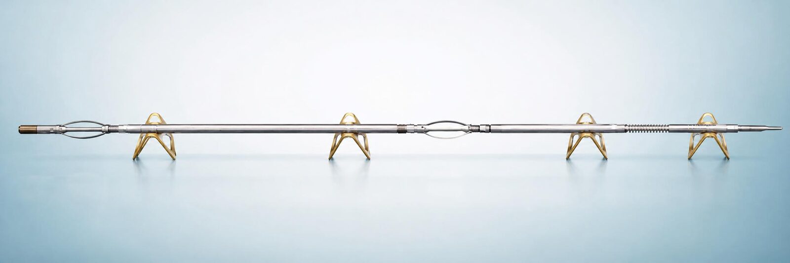 Integrated continuous gyroscopic surveying tool laid out horizontally
